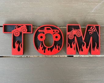 Monster Truck Alphabet letters SVG DXF IA Cut file (Laser or Cricut)