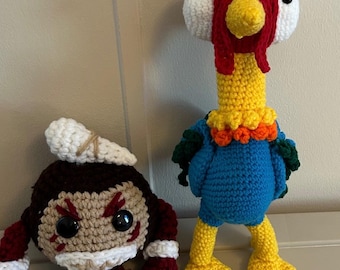 Hei Hei the crazy chicken and Kakamora