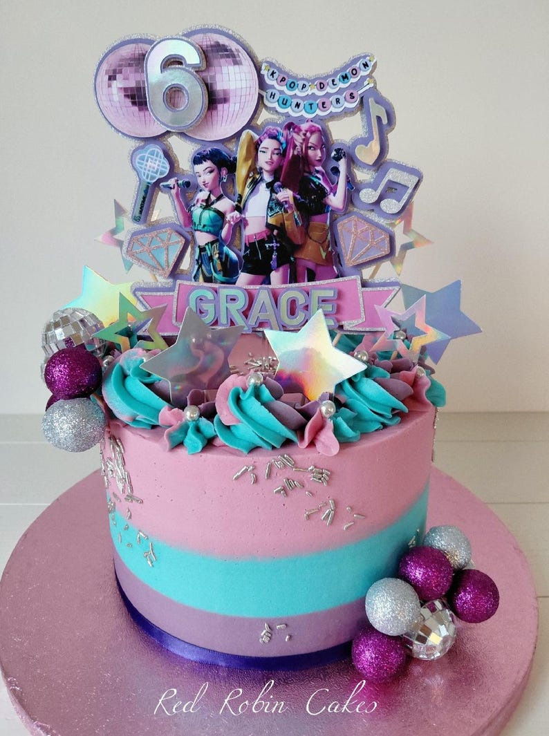 Adorno para tarta de cazadores de demonios KPOP personalizado Demonios imagen 2