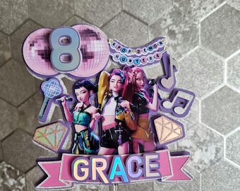 KPOP demon hunters Cake Topper Personalised Demons