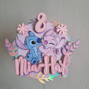 Décoration de gâteau d'anniversaire Stitch and Angel Disney 3D Lilo Stitch