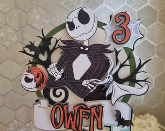 Adorno para tarta personalizado de Jack de Navidad para Halloween espeluznante
