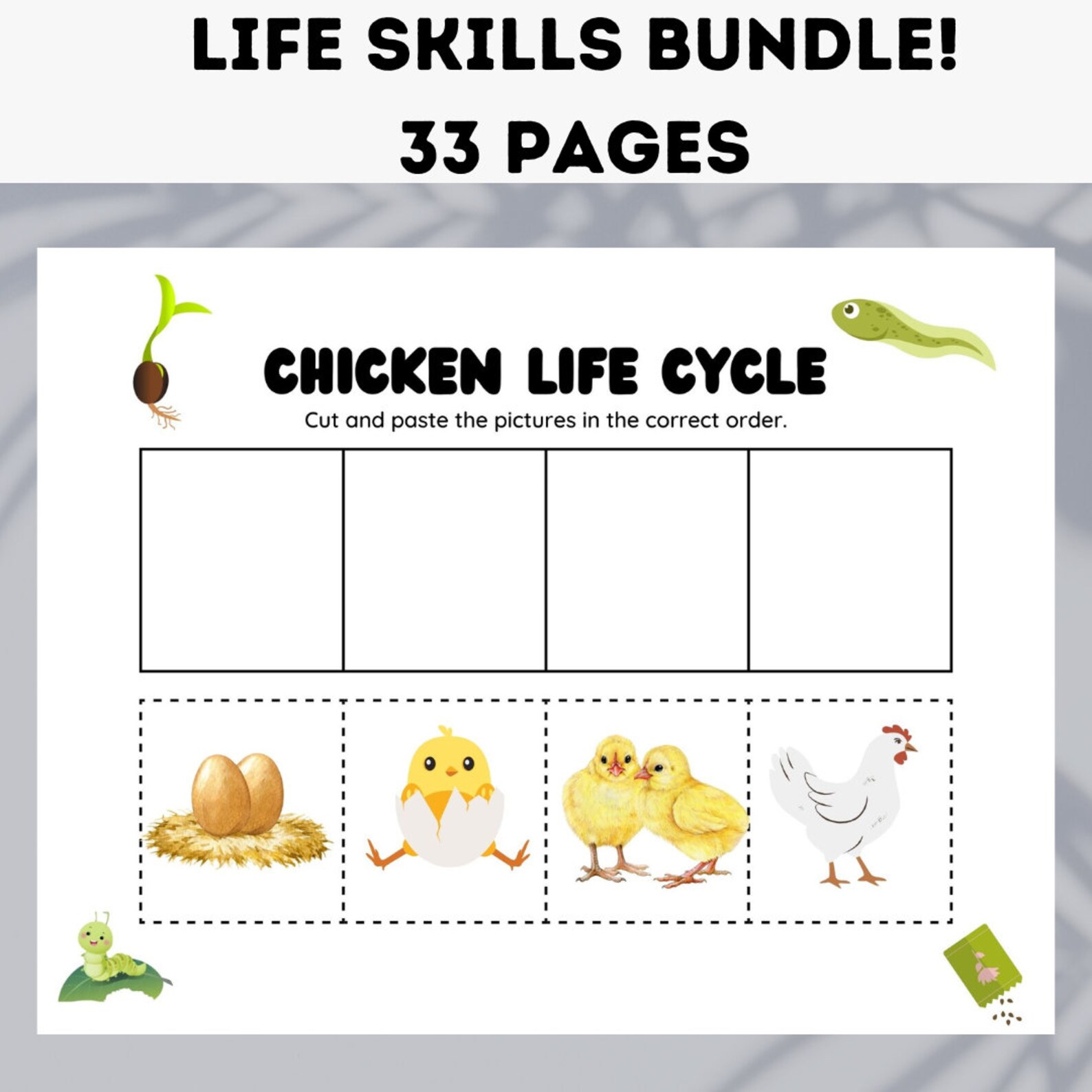Preschool Sequence Cards Printable Montessori Cards Digital Download Home School, Kindergarten ...