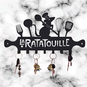Portachiavi in metallo La Ratatouille: portasciugamani da cucina, regalo per lei