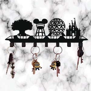 Llavero de metal de los Parques Disney: colgador de llaves cortado a láser