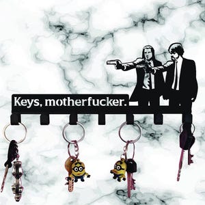 Pulp Fiction Schlüsselhalter: Metall Wand Kunst, Film Inspiriert, Wand Dekoration, KeyRack
