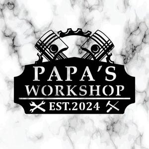 Letrero metálico personalizado para taller: arte mural personalizado para garaje