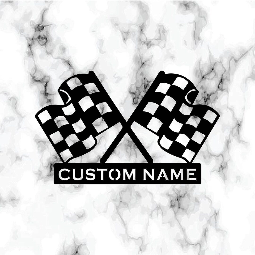 Fancy Racing Flags Personalized Race Flags Metal Sign: Custom Garage Decor - Etsy