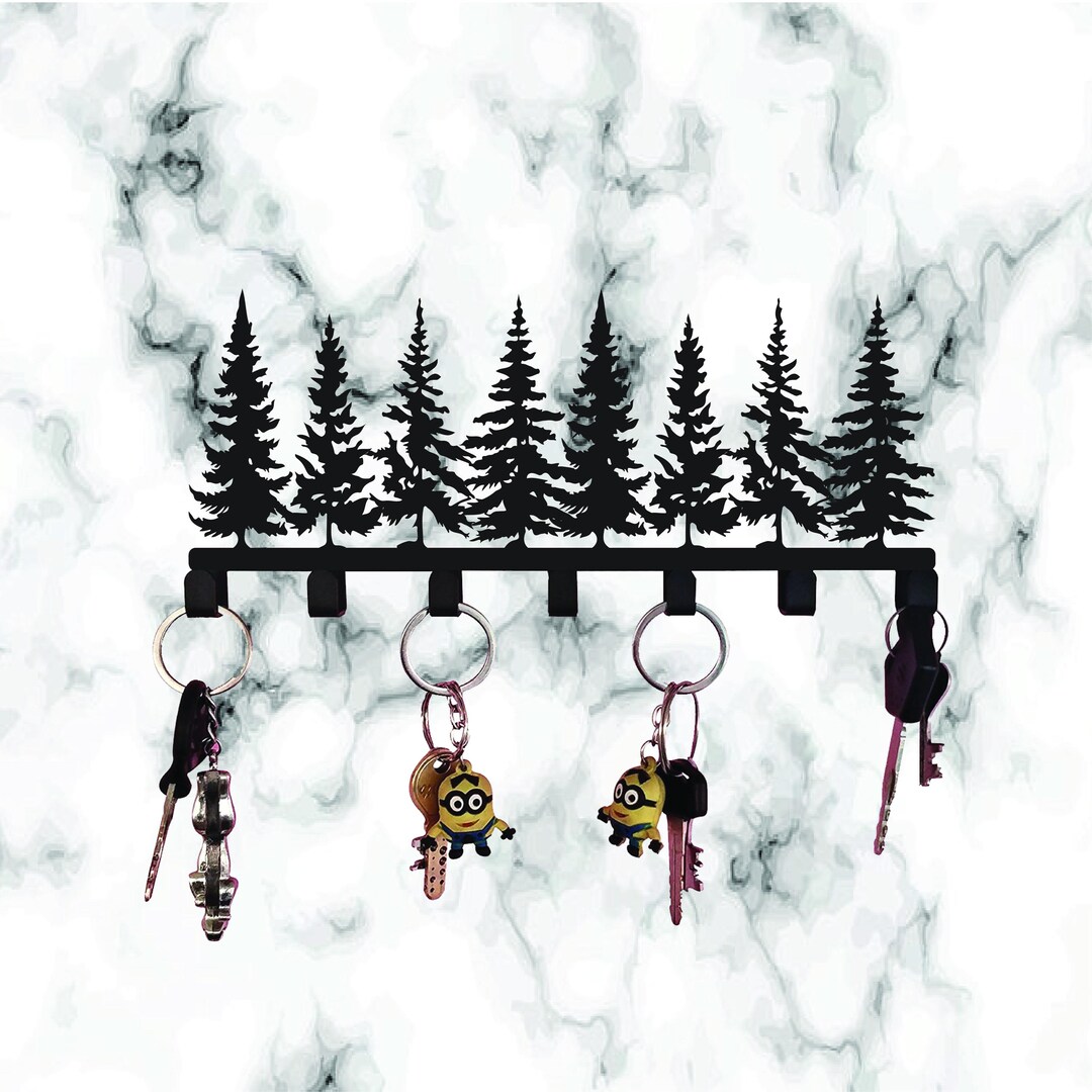 Metal Rustic Pine Tree Key Holder: Towel Hanger, Coat Rack ...