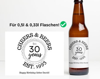 Bieretikett Geburtstag Mann Geschenk, Bier Geschenk Mann Geburtstag Etikett Bier, Bier personalisiert zum Geburtstag Mann 30