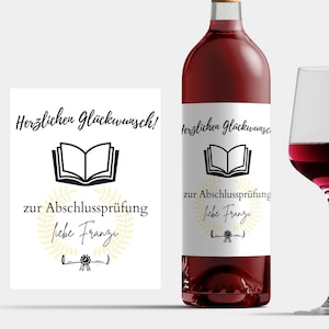 Personalisiertes  Abschlussprüfung Weinetikett Prüfung Bestanden Geschenk Prüfung Wein Etikett Freundin Name Freund Geschenk Prüfung Wein