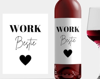 Weinetikett Lieblingskollegin Kollegin Geschenk Etikett Wein Abschied Work Bestie Arbeit Flaschenetikett Freundin Jubiläum