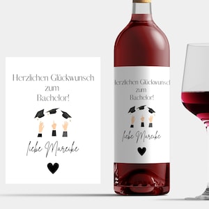 Weinetikett Bachelor Abschluss Bestanden Geschenk Studienabschluss Flaschen Etikett Prüfung Bestanden Prüfung Wein Etikett Name Freundin