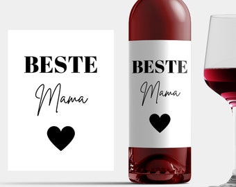 Weinetikett Mama Flaschenetikett Muttertag Personalisiert Geschenk Mama Flaschenetikett Geschenk Muttertag Wein Beste Mama Geburtstag