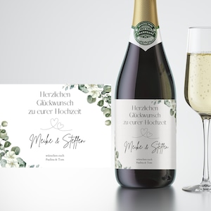 Etikett Sektflasche Hochzeit personalisiert, Sektetikett zur Hochzeit als Geschenk, Champagneretikett, Aufkleber Sektflasche personalisiert