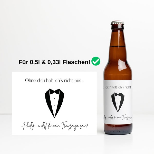 Bier Trauzeuge fragen Mann Trauzeuge Bieretikett Mann fragen Trauzeuge, JGA Männer Deko, Personalisiertes Bier Trauzeuge Mann