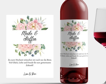 Weinetikett personalisiert Hochzeit Flaschenetikett Geschenk Hochzeit Wein personalisiert Gastgeschenk Hochzeitswein Geschenk