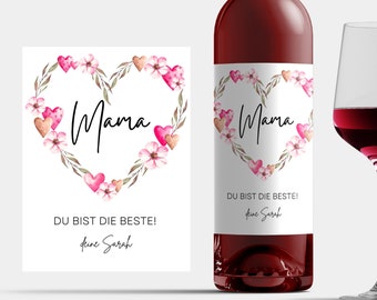 Weinetikett Mama Flaschenetikett Mutter Tag Personalisiert Geschenk Mama Flaschen Etikett Geschenk Muttertag Wein Beste Mama Geburtstag