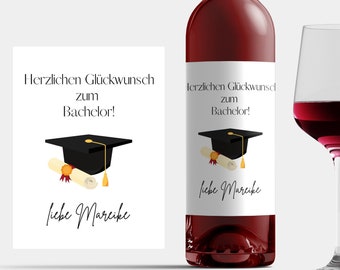 Wein Etikett Bachelor Abschluss Bestanden Geschenk personalisiert Wein Prüfung Studium Wein Etikett Freundin Geschenk Wein Studienabschluss