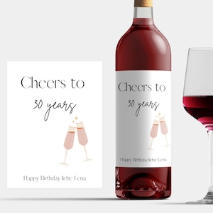 Personalized Wine Label 30th Birthday Wine Decal Gift Wife Funny 30th Birthday Gift Girlfriend 30 Cheers Bottle Label