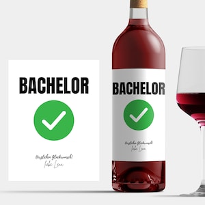 Weinetikett Bachelor Abschluss Bestanden personalisiertes Flaschen Etikett Prüfung Bestanden Geschenk Prüfung Wein Etikett Name Freund Wein