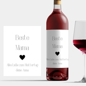 Weinetikett Mama Flaschenetikett Muttertag Personalisiert Geschenk Mama Flaschenetikett Muttertagsgeschenk Wein Beste Mama Geburtstag Name
