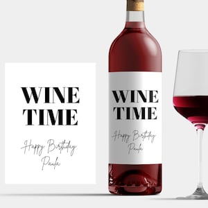 Personalized wine label birthday bottle label gift woman funny birthday wine name girlfriend sister wine label bottle