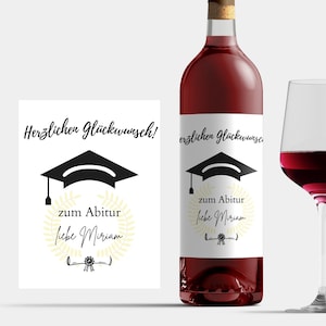 Personalisiertes Abitur Weinetikett Prüfung Bestanden Geschenk Prüfung Wein Etikett Name Freundin Freund Glückwunsch Prüfung Wein