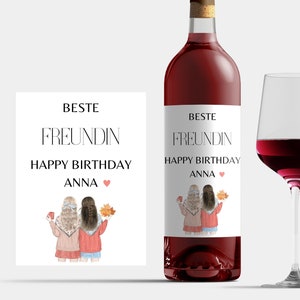 Personalized Bottle Label Birthday Wine Label Gift Wife Birthday Wine Name Girlfriend Sister Wine Sticker Birthday