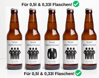 Bier Etiketten Set JGA, Team Bräutigam Bieretikett Junggesellen Abschied personalisiert Hochzeit JGA, Etikett Bier Männer Flaschenetiketten