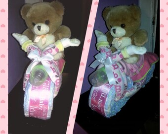 Motorcycle or Tricycle Diaper Cake
