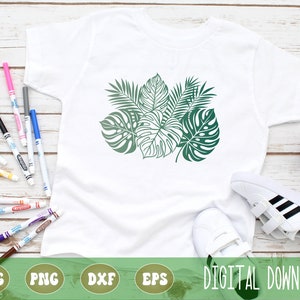 SVG PNG Tropical Palm Leaves Clipart, Monstera Leaf Svg, Palm Leaves ...