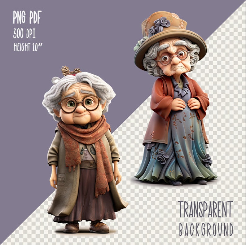 15 PNG Funny Old Lady Clipart, Cartoon Grandma, Grumpy Old Age Woman ...