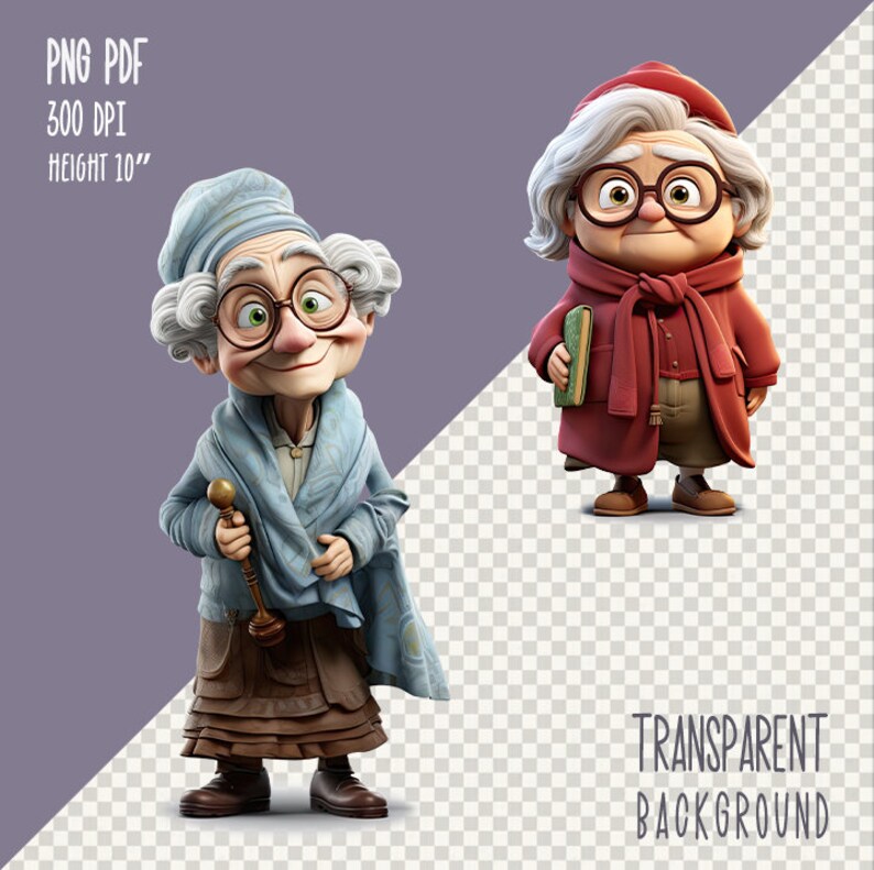 15 PNG Funny Old Lady Clipart, Cartoon Grandma, Grumpy Old Age Woman ...