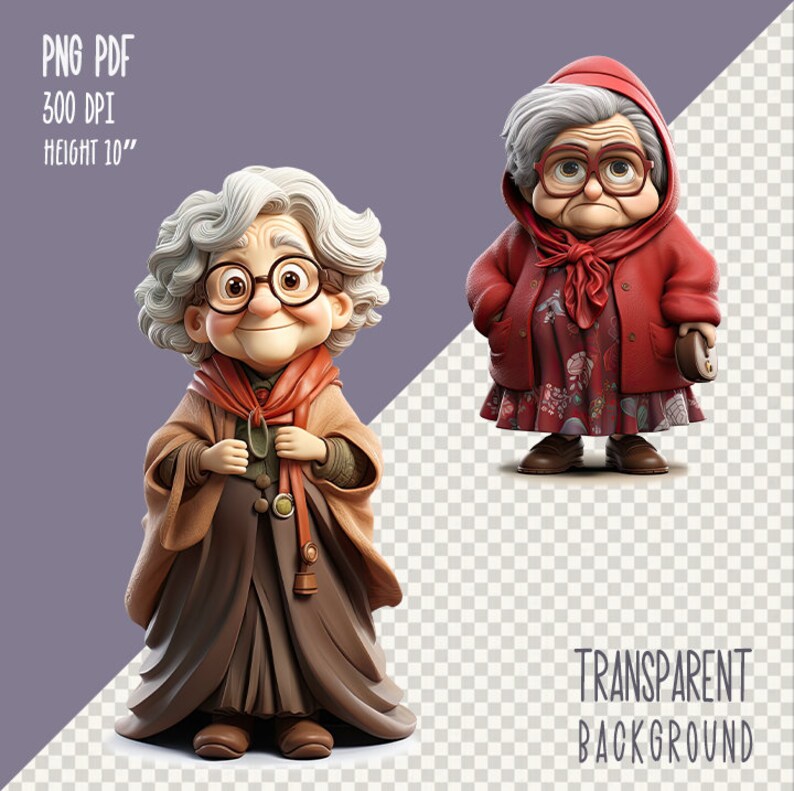 15 PNG Funny Old Lady Clipart, Cartoon Grandma, Grumpy Old Age Woman ...