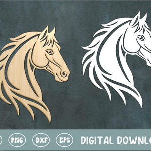 Pferdekopf SVG PNG, Pferdesilhouette, Laserschnittdatei, Schichtschnittdateien, Sublimation, Cricut, Silhouette, digitaler Download, kommerzielle Nutzung