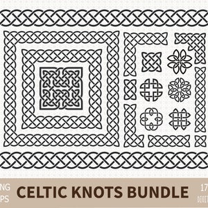 Celtic knots bundle SVG PNG, Celtic borders, Celtic corners, Celtic signs, ornament, sublimation, cricut cut file, silhouette,commercial use