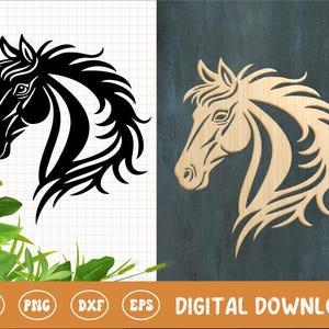 Horse Head SVG PNG, Horse silhouette, Laser cut file, layered cut files , sublimation, cricut, silhouette, digital download, commercial use