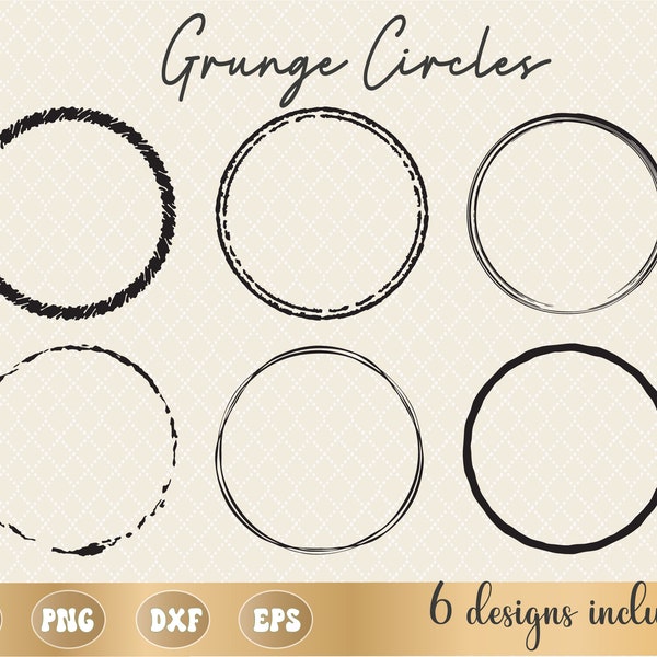 Circle brush grunge bundle SVG PNG, grunge texture circle frame svg png, distressed circle, sublimation, cricut, silhouette, commercial use