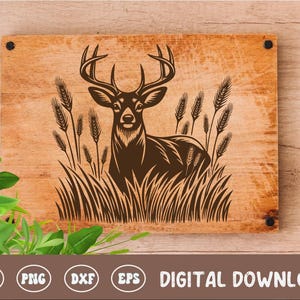 Deer Board SVG, Cottagecore Cutting Board Digital File, Wood Laser Engraving File, Kitchen Decor, Wall art, Cricut, Silhouette, digital