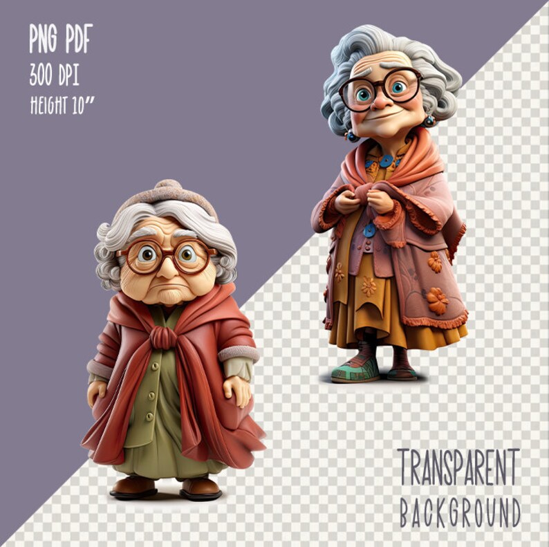 15 PNG Funny Old Lady Clipart, Cartoon Grandma, Grumpy Old Age Woman ...