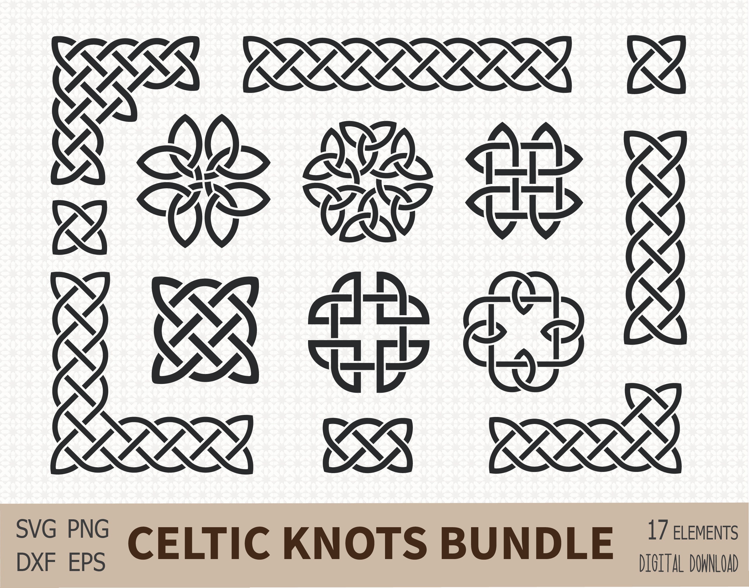 SVG PNG Celtic Knots Bundle, Celtic Borders, Celtic Corners, Celtic ...