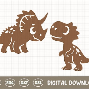 Baby Dinosaur SVG PNG DXF Laser Cricut files Cartoon Dino silhouette laser cut files Nursery Wall Art Kids Room Decor T-shirt Print