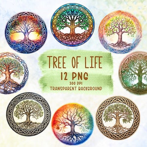 Celtic tree of life PNG clipart, watercolor printable art, giant tree png, forest clipart, sublimation design, digital art print, commercial