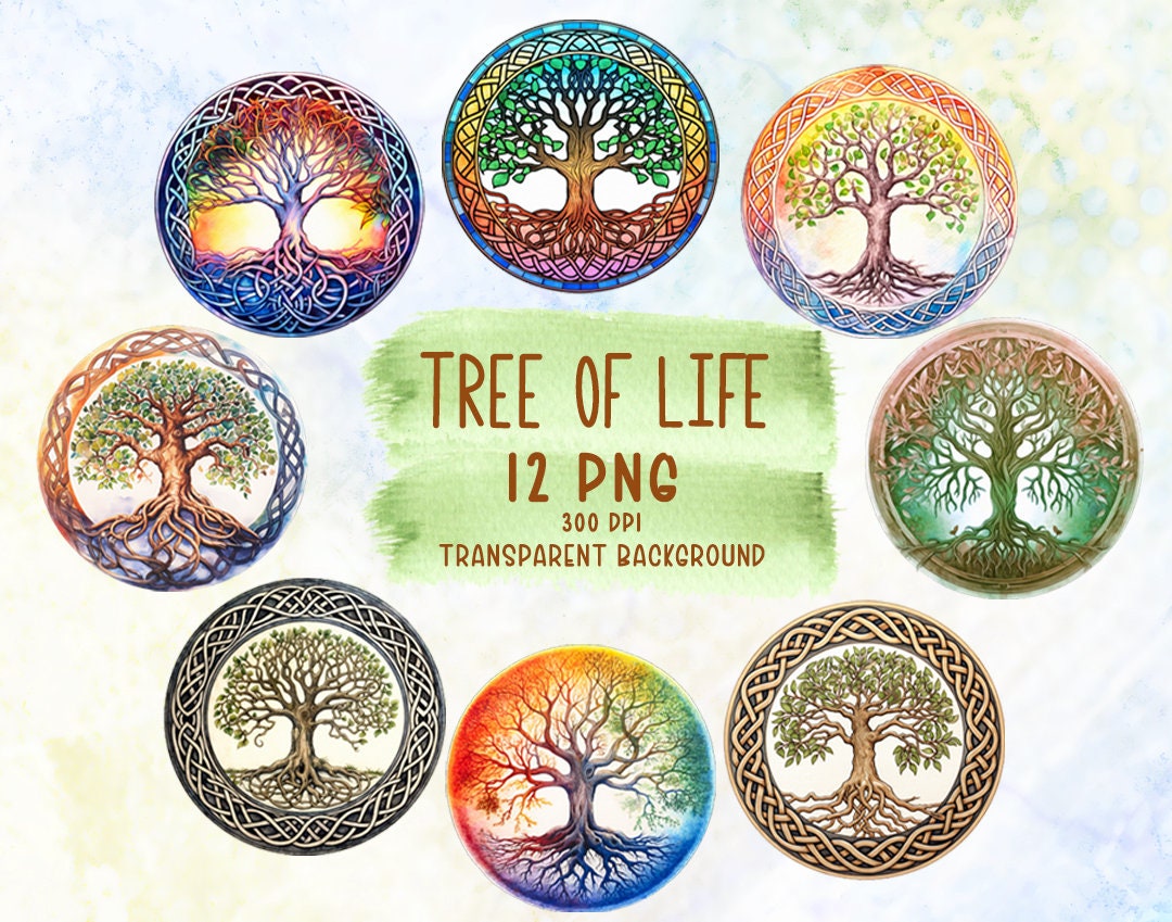 Celtic Tree of Life PNG Clipart, Watercolor Printable Art, Giant Tree ...