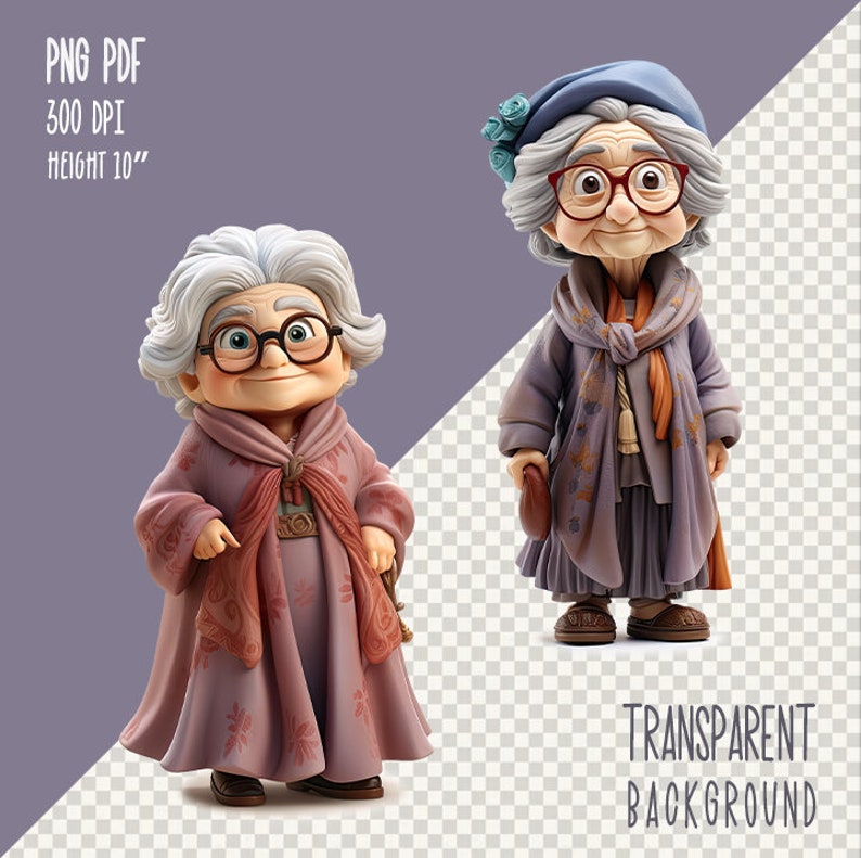 15 PNG Funny Old Lady Clipart, Cartoon Grandma, Grumpy Old Age Woman ...