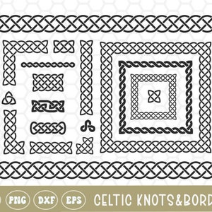 SVG PNG Celtic knots bundle, Celtic borders, corners, signs, ornament, sublimation, cricut cut file, black silhouette, commercial use
