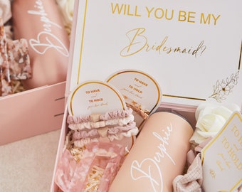 Customized bridesmaid proposal box, Will You Be My Bridemaid box set with personalized cup