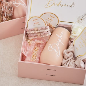 Bridesmaid proposal box, personalized gift blush, will you be my bridesmaid box set