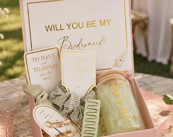 Personalized Bridesmaid Gift Box, Bridesmaid Proposal, Will You Be My Bridesmaid Set, Maid of Honor Gift, Personalized Bridal Party Gift